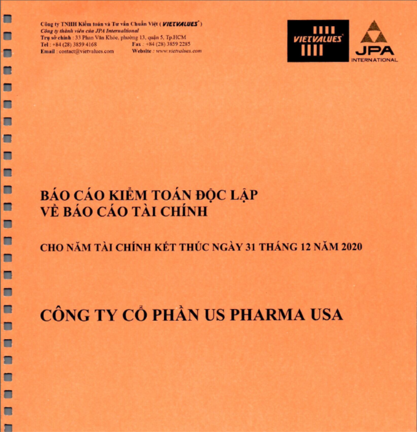  Báo Cáo Tài Chính Năm 2020